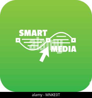 Smart media icon green vector Stock Vector