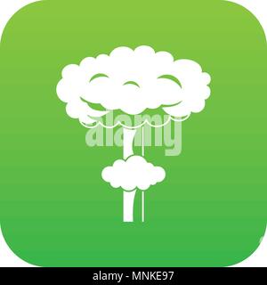 Nuclear explosion icon digital green Stock Vector