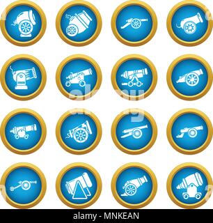 Cannon retro icons set, simple style Stock Vector