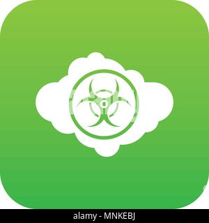 Cloud with biohazard symbol icon digital green Stock Vector