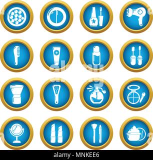 Cosmetics icons set, simple style Stock Vector