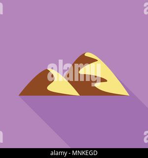 Two hills icon, flat style Stock Vector