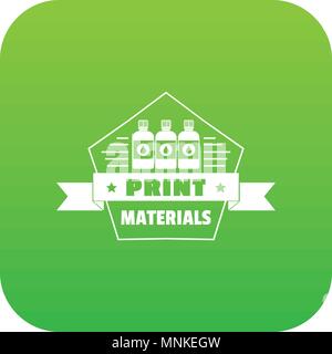 Print materials icon green vector Stock Vector