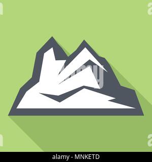 Ice mountain icon, flat style Stock Vector