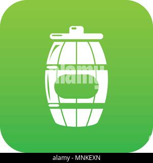 Honey barrel icon green vector Stock Vector