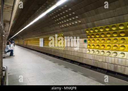 The Mustek metro station in Prague Stock Photo