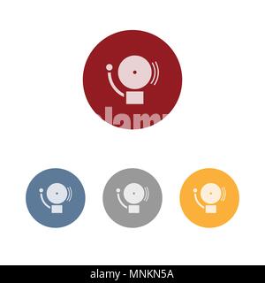 Alarm icon on colored circle Stock Vector