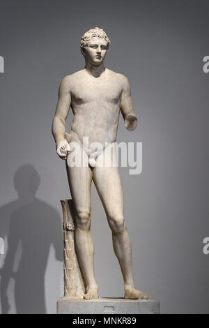 Marble Statue Of Ancient Greek Athlete Or Pankratiast Wrestler, Agias 