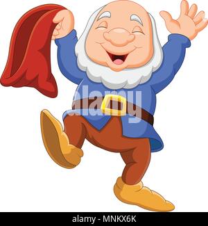 Cartoon happy dwarf Stock Vector