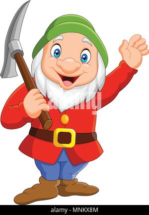 Happy dwarf miner Stock Vector