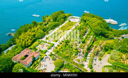 Aerial view of Oedo Botania island located in Geoje island of South Korea. Stock Photo