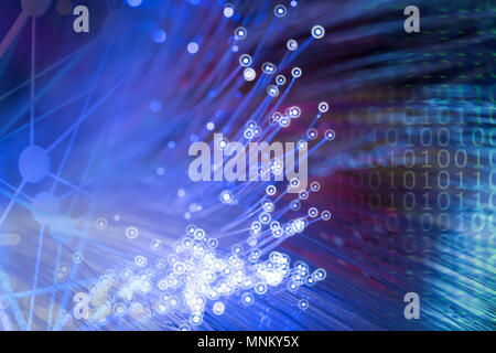 Fiber optics background with lots of light spots Stock Photo