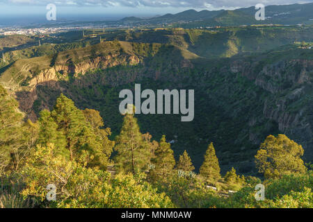 Sunset view on caldera de Bandama, Gran Canaria, Canary islands, Spain Stock Photo