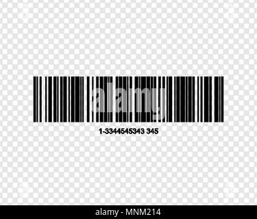 Realistic bar code icon isolated on background Stock Vector