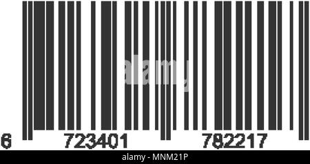 Realistic barcode icon with digital code numbers Stock Vector