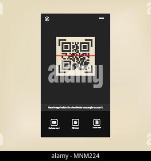 Modern tecknology. QR code scanner. Barcode reader interface Stock Vector