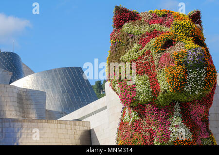 Puppy; Jeff Koons; Guggenheim Museum; Bilbao; Vizcaya; Pais Vasco; Spain; Stock Photo