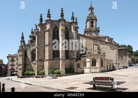 Iglesia de San Severino, 15th century, Plaza Mayor, Balmaseda, Vizcaya, Pais Vasco, Spain, Stock Photo
