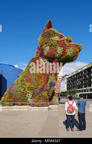 The Puppy by Jeff Koons, Guggenheim Museum, Bilbao, Vizcaya, Pais Vasco, Spain, Stock Photo