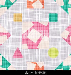 Abstract print fabric geometric shapes. Vector illustration. Rhombus, square, triangle and circle design. Stock Vector