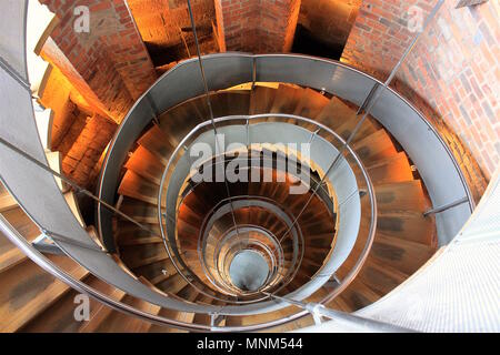 The spiral, helical staircase in the Lighthouse, Glasgow leading up to the original water tower Stock Photo