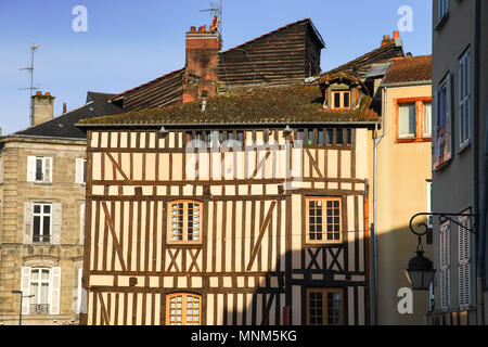 Half timber-framed houses (maison en pans de bois) in old Limoges, Limusine region, France. Stock Photo