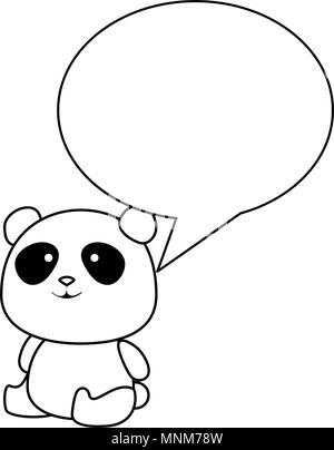 cute panda bear with balloons air character Stock Vector
