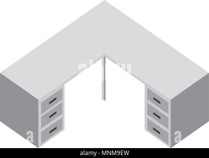 office desk furniture drawers isometric image Stock Vector Image & Art ...