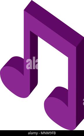 music note sound audio isometric Stock Vector