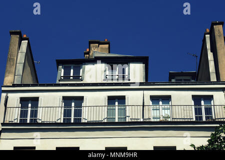 PARIS FRANCE - PARIS WINDOWS AND FACADES - PARISIAN BUILDINGS AND BALCONIES - TYPICAL PARISIAN BUILDINGS - PARISIANS HOMES © Frédéric BEAUMONT Stock Photo