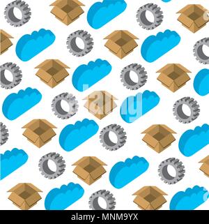 Cloud computing and gears isometric symbol Stock Vector Image & Art - Alamy