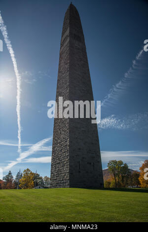 Bennington Battle Monument obelisk located at 15 Monument Circle, in Bennington, Vermont, United States. Stock Photo