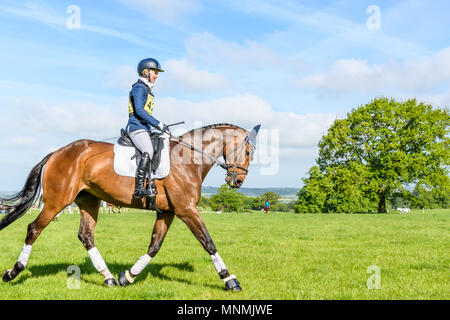 Corby, England. 18th May 2018. The horse Cierrai and rider Christina Henriksen take part in the dressage event during the international horse trials at the park of Rockingham Castle, Corby, England on 18 May 2018. Credit: Michael Foley/Alamy Live News Stock Photo