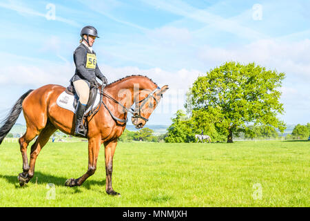 Corby, England. 18th May 2018. The horse Billy Libretti and rider Emily Chandler take part in the dressage event during the international horse trials at the park of Rockingham Castle, Corby, England on 18 May 2018. Credit: Michael Foley/Alamy Live News Stock Photo