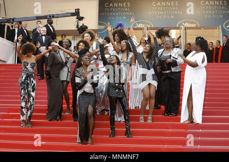 French comedian and humorist Shirley Souagnon, French actress Karidja Toure, French actress Assa Sylla, French actress and Miss France 2000 Sonia Rolland, French director Magaajyia Silberfeld, French actress and writer Mata Gabin, French actress Eye Haidara, French writer Rachel Khan, French actress Aissa Maiga, French actress Maimouna Gueye, French actress Nadege Beausson-Diagne, French actress and producer France Zobda, French-Portuguese actress Sara Martins, French actress Firmine Richard, French actress Sabine Pakora and French-Cameroonian Marie-Philomene Nga, a group of 16 black women who Stock Photo