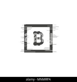 Bitcoin coin with fast speed motion lines and glitch frames set. Geometric shapes with distortion effect.Glow Design for Graphic Design. Vector Illustration Stock Vector