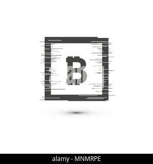 Bitcoin coin with fast speed motion lines and glitch frames set. Geometric shapes with distortion effect.Glow Design for Graphic Design. Vector Illustration Stock Vector