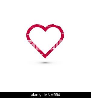 Glitch heart. Distorted glitch style modern background. Design element for Happy Valentine s Day. Ready for your design, greeting card, banner Stock Vector