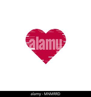 Glitch heart. Distorted glitch style modern background. Design element for Happy Valentine s Day. Ready for your design, greeting card, banner Stock Vector