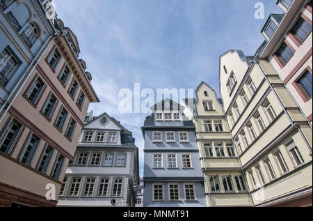 The New Frankfurt Old Town, between the Roemer and the Cathedral. Reconstruction of the old town destroyed in World War 2. Stock Photo