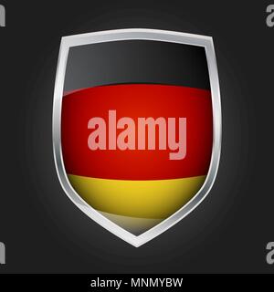 Shield with flag of Germany, vector illustration Stock Vector