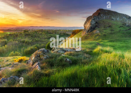 Binny Craig, near Uphall, West Lothian, is a small but distinct hill which rises to a height of 221 metres above sea level. Stock Photo