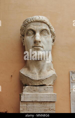 Colossus of Constantine - the head of a huge statue of Roman emperor ...