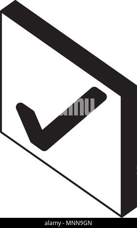 button with check symbol isometric icon Stock Vector