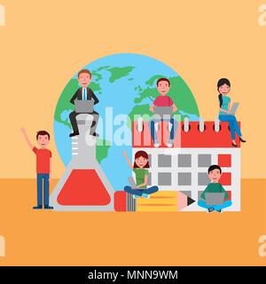 people learning education related Stock Vector