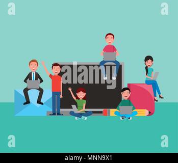 people learning education related Stock Vector