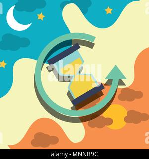 hour glass clock refresh arrow timer Stock Vector
