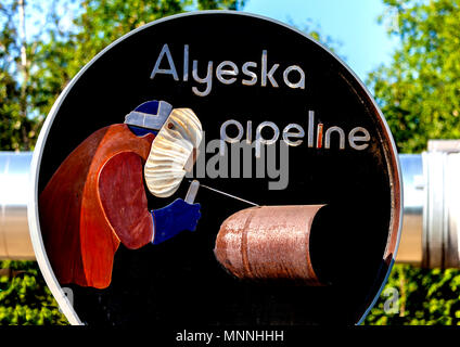 Trans-Alaska Pipeline System (TAPS) near Fairbanks in Alaska Stock Photo