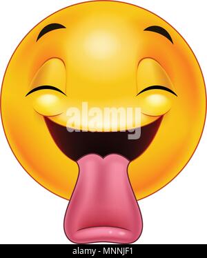 Smiley emoticon sticking out a tongue Stock Vector