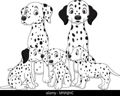 Family of Dalmatian dogs Stock Vector